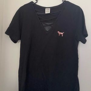 PINK victoria’s secret black tee